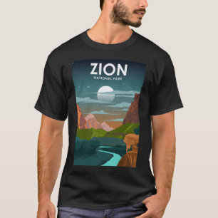 Zion National Park Night Sky Stars Vintage Reise T-Shirt