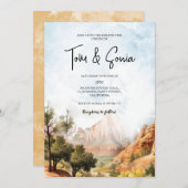 Zion National Park Outdoor Adventure Wedding Einladung (Vorne/Hinten)