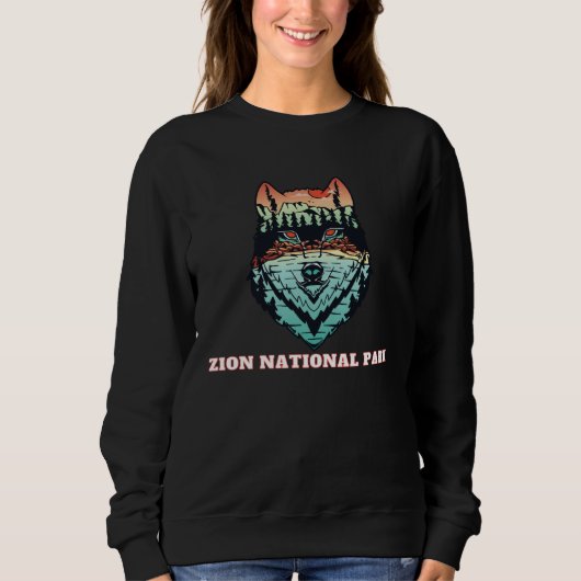 Zion National Park Outdoor Wolf Hiking Lake Sunset Sweatshirt (Vorderseite)