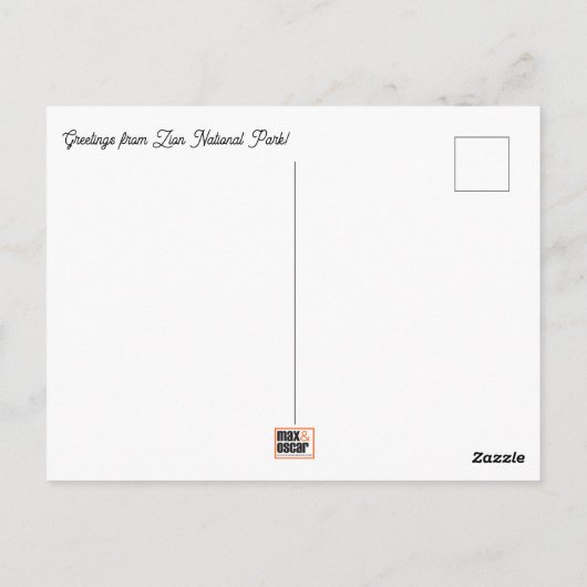 Zion National Park Postcard Postkarte (Rückseite)