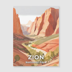 Zion National Park   Reise Aquarell Tal Karte
