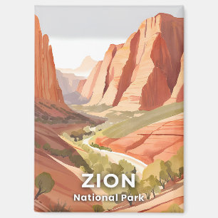 Zion National Park Reise Aquarelltal Magnet