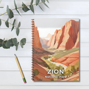 Zion National Park Reise Aquarelltal Notizblock