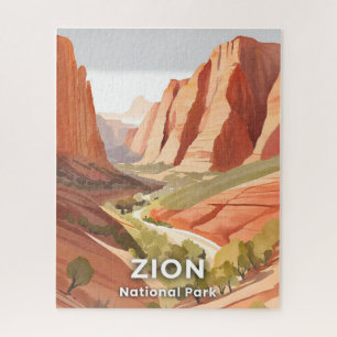 Zion National Park   Reise Wasserfarbe Tal Puzzle