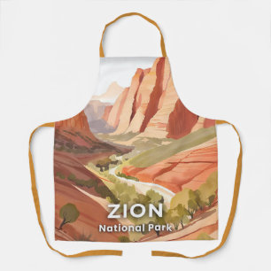 Zion National Park   Reise Wasserfarbe Tal Schürze