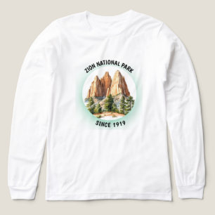 Zion National Park Retro Bedrucktes Kreis T-Shirt Tri-Blend Shirt