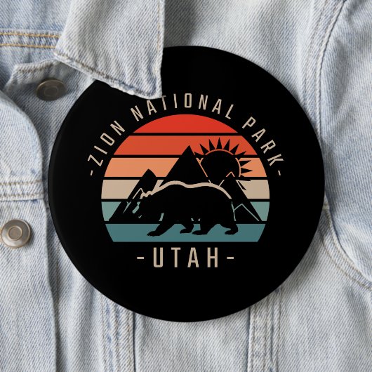 Zion National Park Retro Button (Beispiel)
