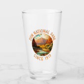Zion National Park Retro Distressed Circle Glas (Vorderseite)