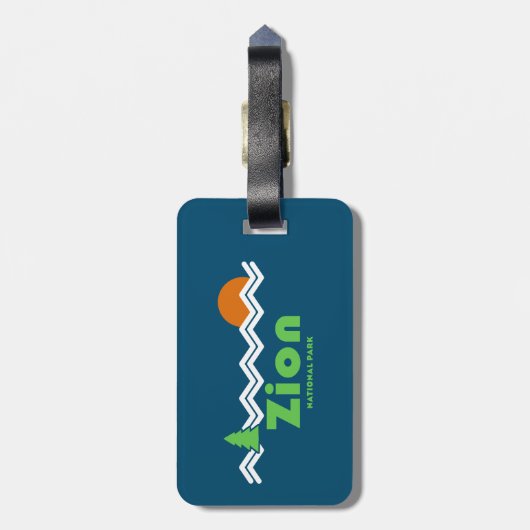 Zion National Park Retro Gepäckanhänger (Rückseite vertikal)