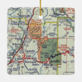 Zion National Park Retro Karte Keramikornament (Rückseite)
