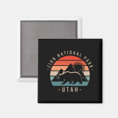 Zion National Park Retro Magnet (Vorderseite/Rückseite)