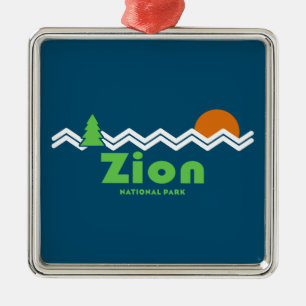 Zion National Park Retro Ornament Aus Metall