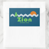 Zion National Park Retro Rechteckiger Aufkleber (Tasche)