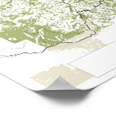 Zion National Park Retro Street Karte Poster (Ecke)