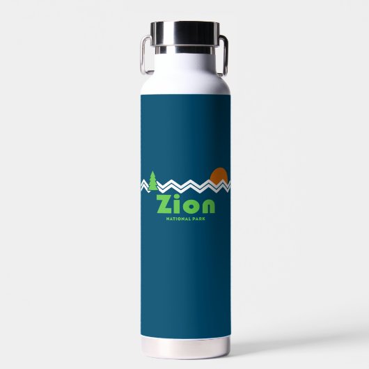Zion National Park Retro Trinkflasche (Vorne)