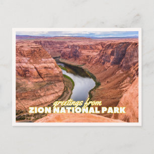 Zion National Park Retro Vintage USA Reise Postkarte