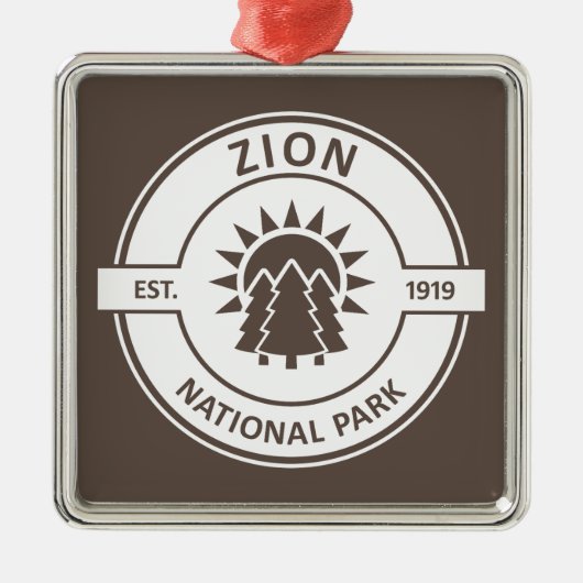Zion National Park Sun Trees Ornament Aus Metall (Vorne)