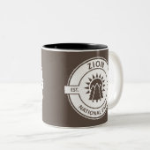 Zion National Park Sun Trees Zweifarbige Tasse (VorderseiteRechts)