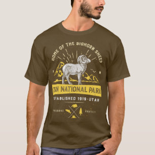 Zion National Park Sweat Vintag Bighorn Utah Men T-Shirt