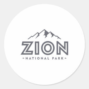 Zion National Park T-Shirt Utah Berg Frauen Männer Runder Aufkleber
