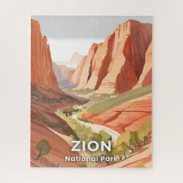 Zion National Park | Travel Watercolor Valley Puzzle