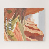 Zion National Park | Travel Watercolor Valley Puzzle (Horizontal)