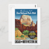 Zion National Park, Utah America Travel Postkarte (Vorne/Hinten)