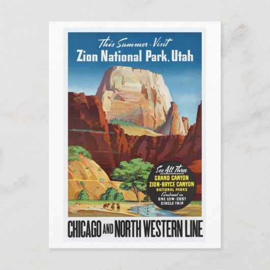 Zion National Park, Utah America Travel Postkarte (Vorderseite)