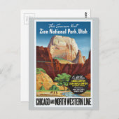 Zion National Park, Utah America Travel Postkarte (Vorne/Hinten)