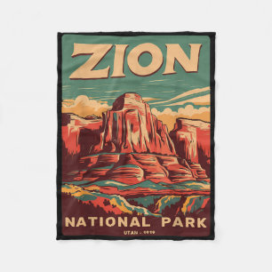 Zion National Park Utah Angels Landing Vintage Wan Fleecedecke