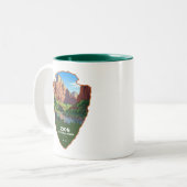 Zion National Park Utah Arrowhead Zweifarbige Tasse (Vorderseite Links)