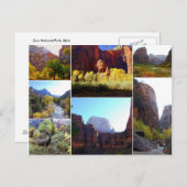 Zion National Park, Utah, Collage Postcard Postkarte (Vorne/Hinten)