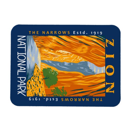 Zion National Park Utah Die Pfeile beunruhigt Magnet (Horizontal)