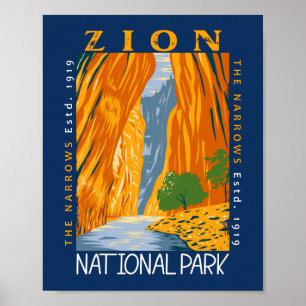 Zion National Park Utah Die Pfeile beunruhigt Poster