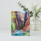 Zion National Park Utah Die Pfeile nach Wasserfarb Postkarte (Stehend Vorderseite)