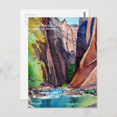 Zion National Park Utah Die Pfeile nach Wasserfarb Postkarte (Vorne/Hinten)