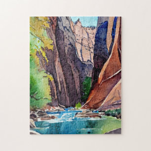 Zion National Park Utah Die Pfeile nach Wasserfarb Puzzle