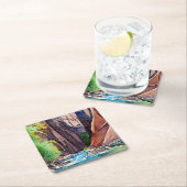 Zion National Park Utah Die Pfeile nach Wasserfarb Rechteckiger Pappuntersetzer (Vor Ort)