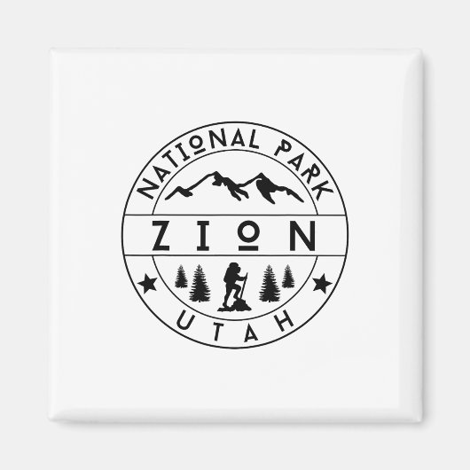 Zion National Park Utah Hiker Nature Hiking Outdoo Magnet (Vorne)