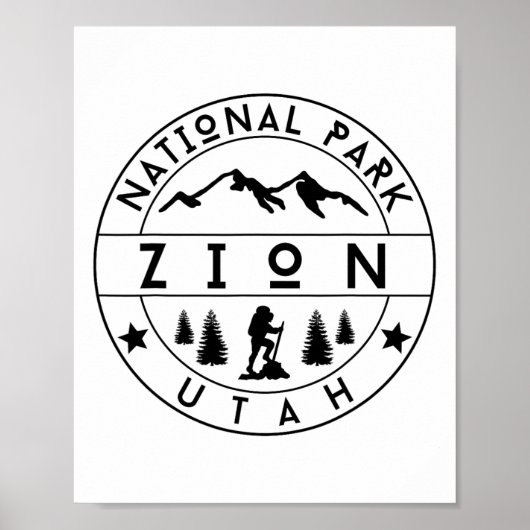 Zion National Park Utah Hiker Nature Hiking Outdoo Poster (Vorne)