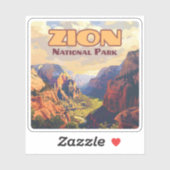 Zion National Park Utah Moab Canyon Retro Aufkleber (Blatt)