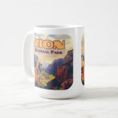 Zion National Park Utah Moab Canyon Retro Kaffeetasse (Vorderseite Links)