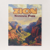 Zion National Park Utah Moab Canyon Retro Puzzle (Vertikal)