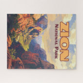 Zion National Park Utah Moab Canyon Retro Puzzle (Horizontal)