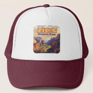 Zion National Park Utah Moab Canyon Retro Truckerkappe
