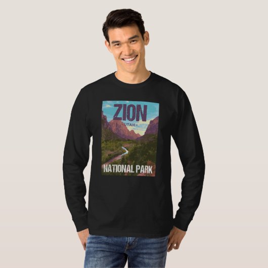 Zion National Park Utah Poster Design T-Shirt (Vorne ganz)