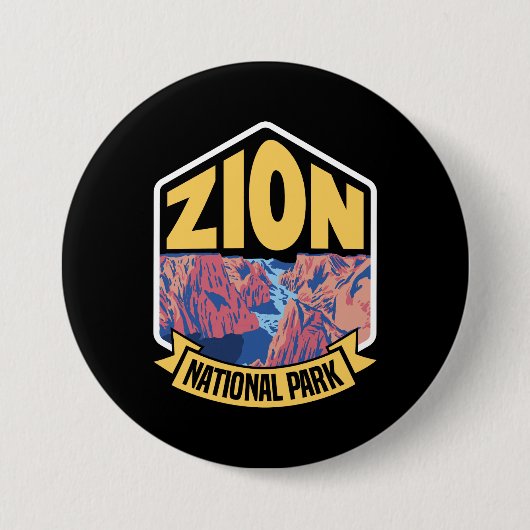 Zion National Park Utah Retro Button (Vorderseite)