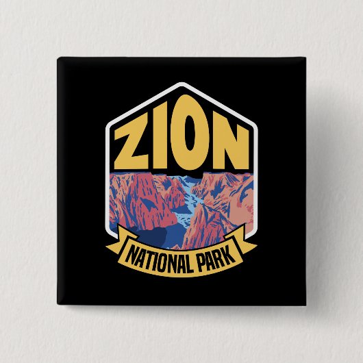 Zion National Park Utah Retro Button (Vorderseite)