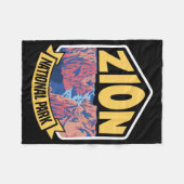 Zion National Park Utah Retro Fleecedecke (Vorderseite (Horizontal))