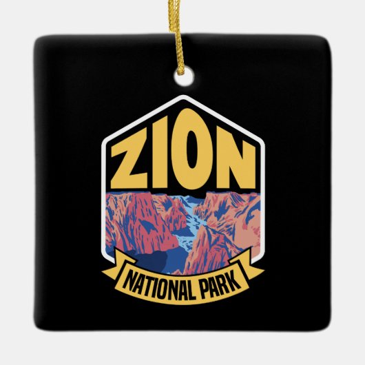 Zion National Park Utah Retro Keramikornament (Vorderseite)